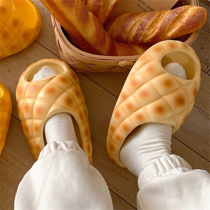Women Shoes Wedges - 2025 Designer Fake Pineapple Bread Slippers