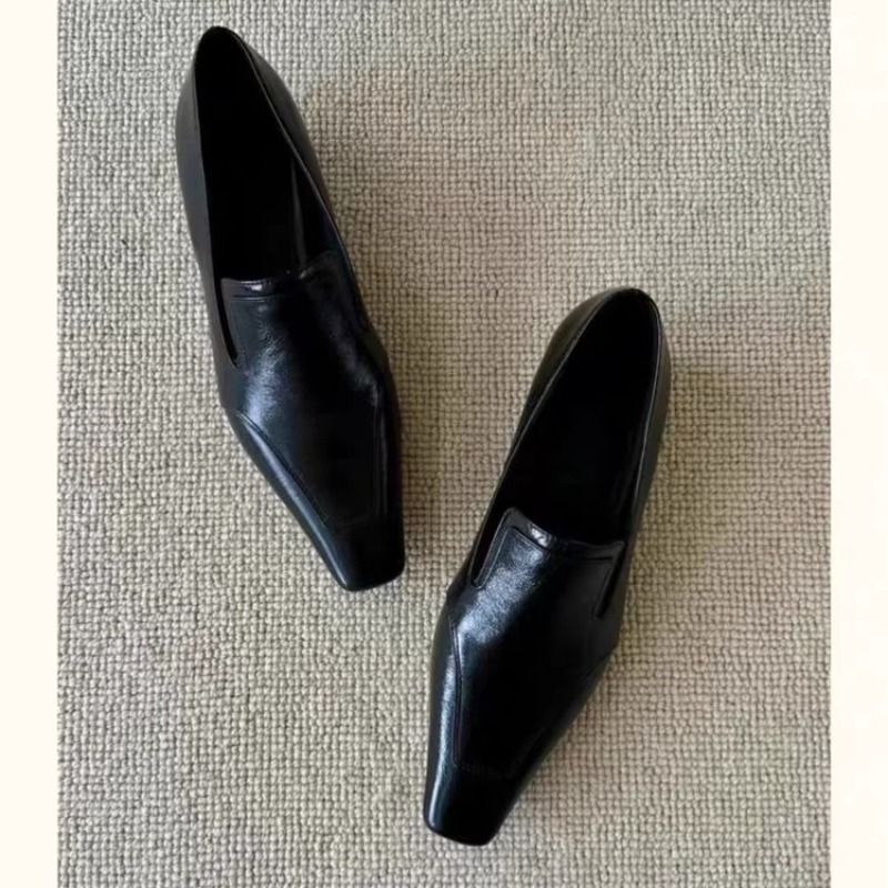 Shoes Women Pumps - Retro Square Toe Deep Mouth Slip-on