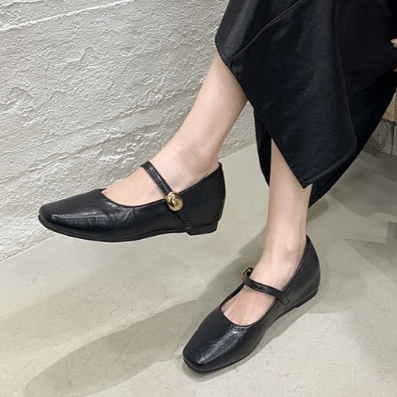 Women'S Shoes Round Toe - Ultra-Soft Leather Black Flats Women's Shoes