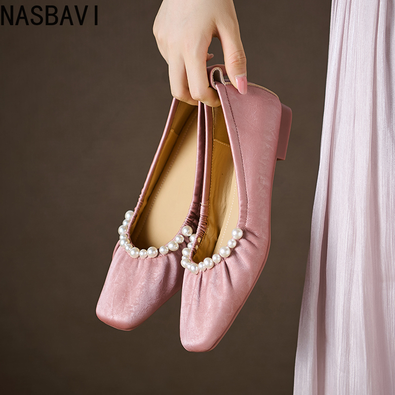 Women'S Shoes Round Toe - NASBAVI Soft Bottom Low Heel Women's