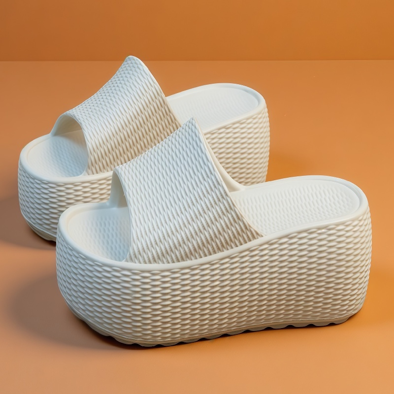 Women Shoes Wedges - New Textured Weave Platform Slides Women's