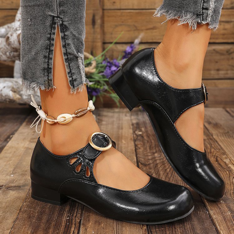 Women's Fashion New Buckle Des - Women'S Shoes Round Toe recension och pris