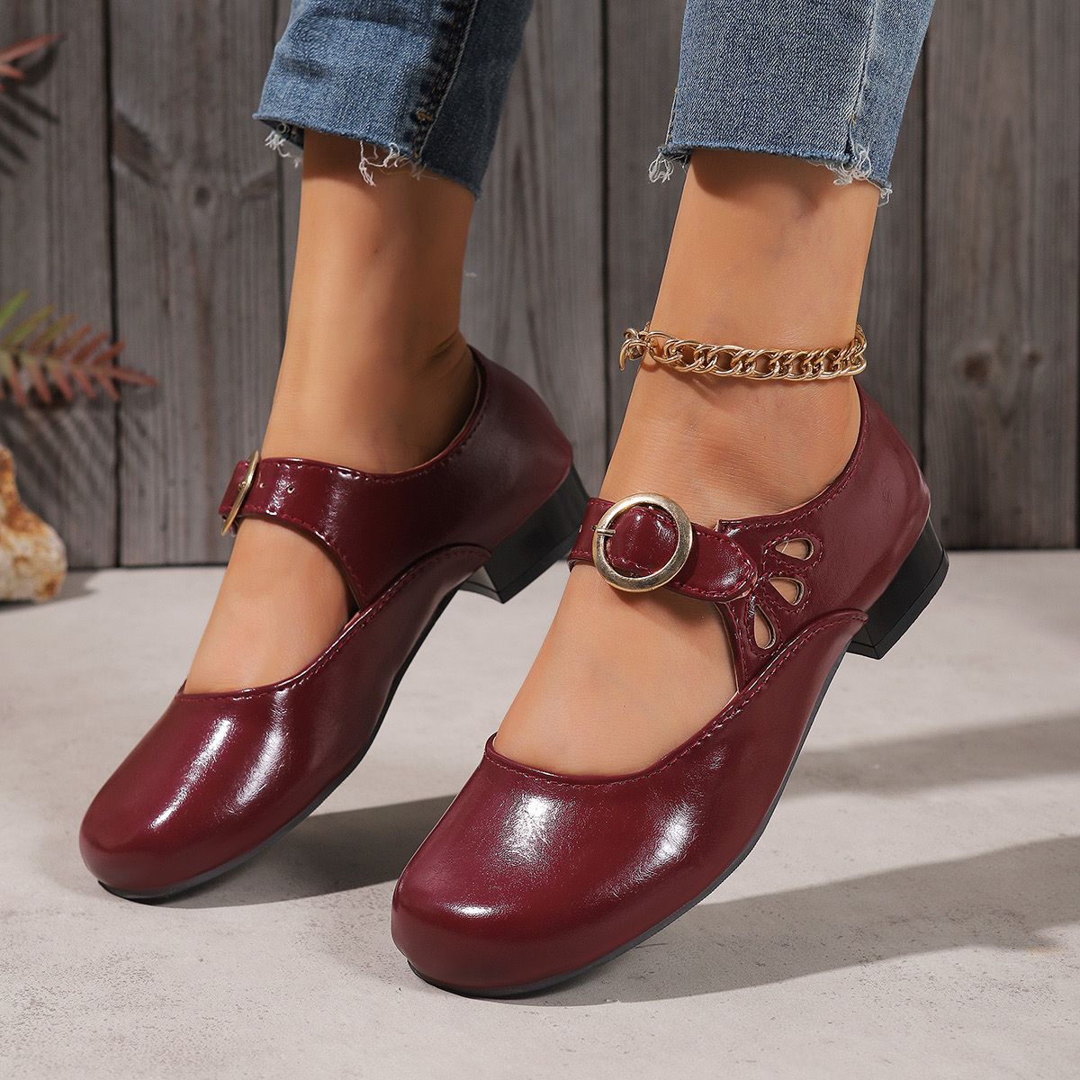 Women's Fashion New Buckle Des - Women'S Shoes Round Toe recension och pris
