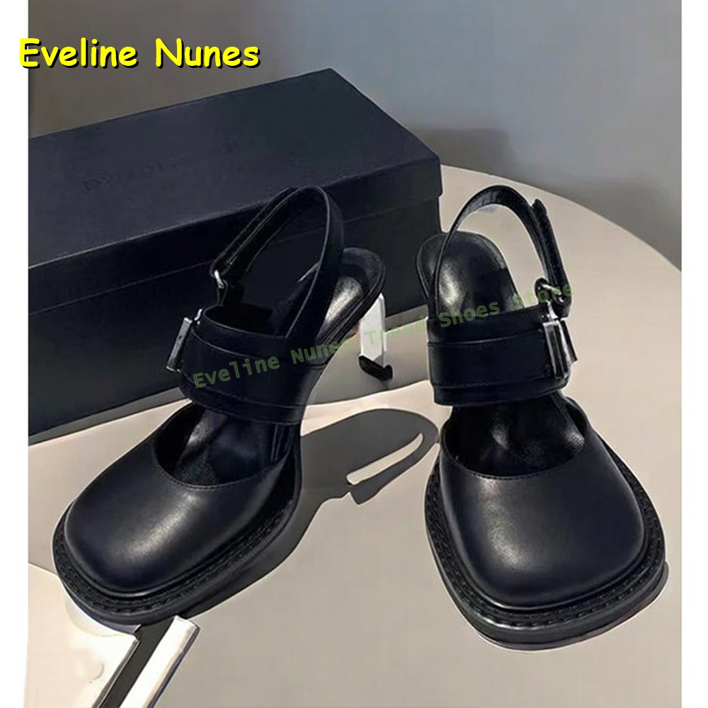 Women's Black Square Toe Buckl - Mule Slip On recension och pris