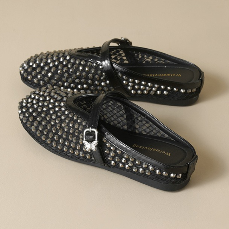 Mesh Rhinestone Brand Slippers - Mule Slip On recension och pris