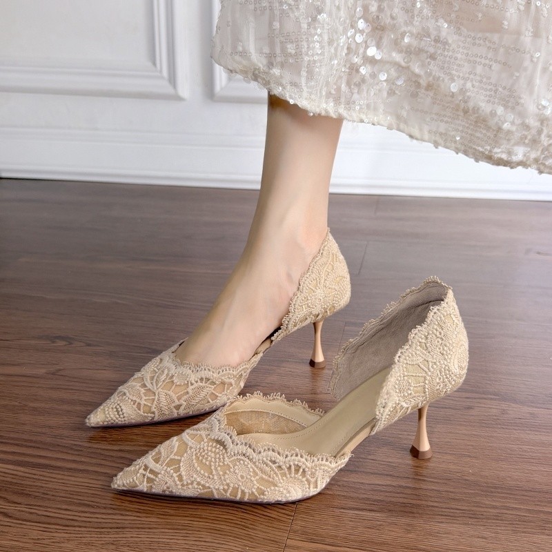 Lace Pointed Toe High Heels Wo - Shoes Women Pumps recension och pris