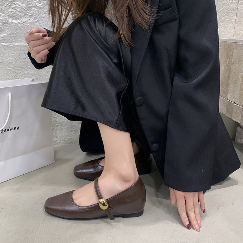 Ultra-Soft Leather Black Flats - Women'S Shoes Round Toe recension och pris