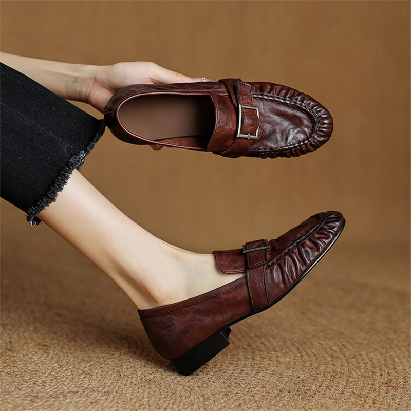 New Autumn Genuine Leather Wom - Women'S Shoes Round Toe recension och pris