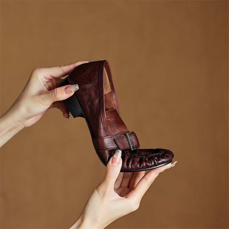 New Autumn Genuine Leather Wom - Women'S Shoes Round Toe recension och pris