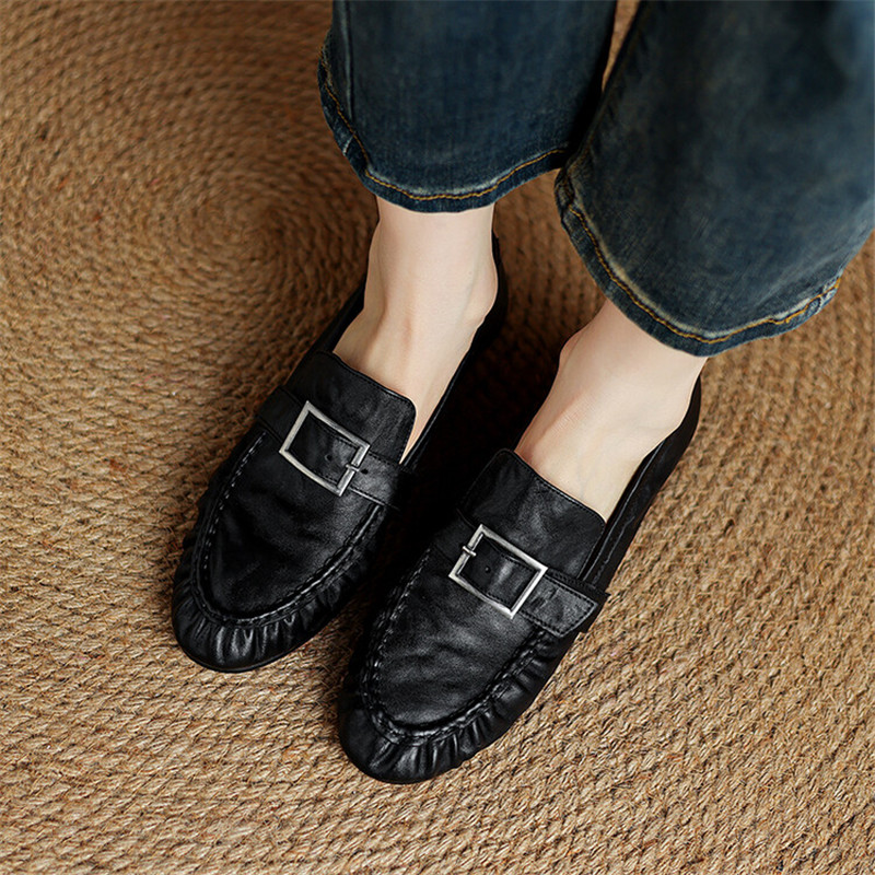 New Autumn Genuine Leather Wom - Women'S Shoes Round Toe recension och pris