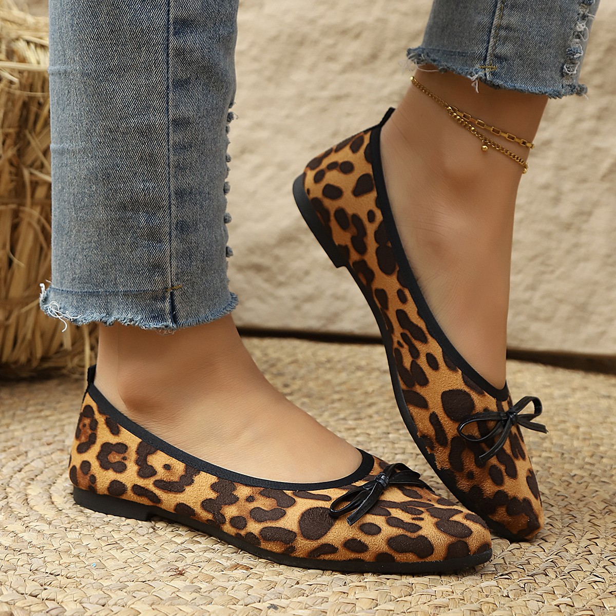 2026 Leopard Flats Women Round - Women'S Shoes Round Toe recension och pris