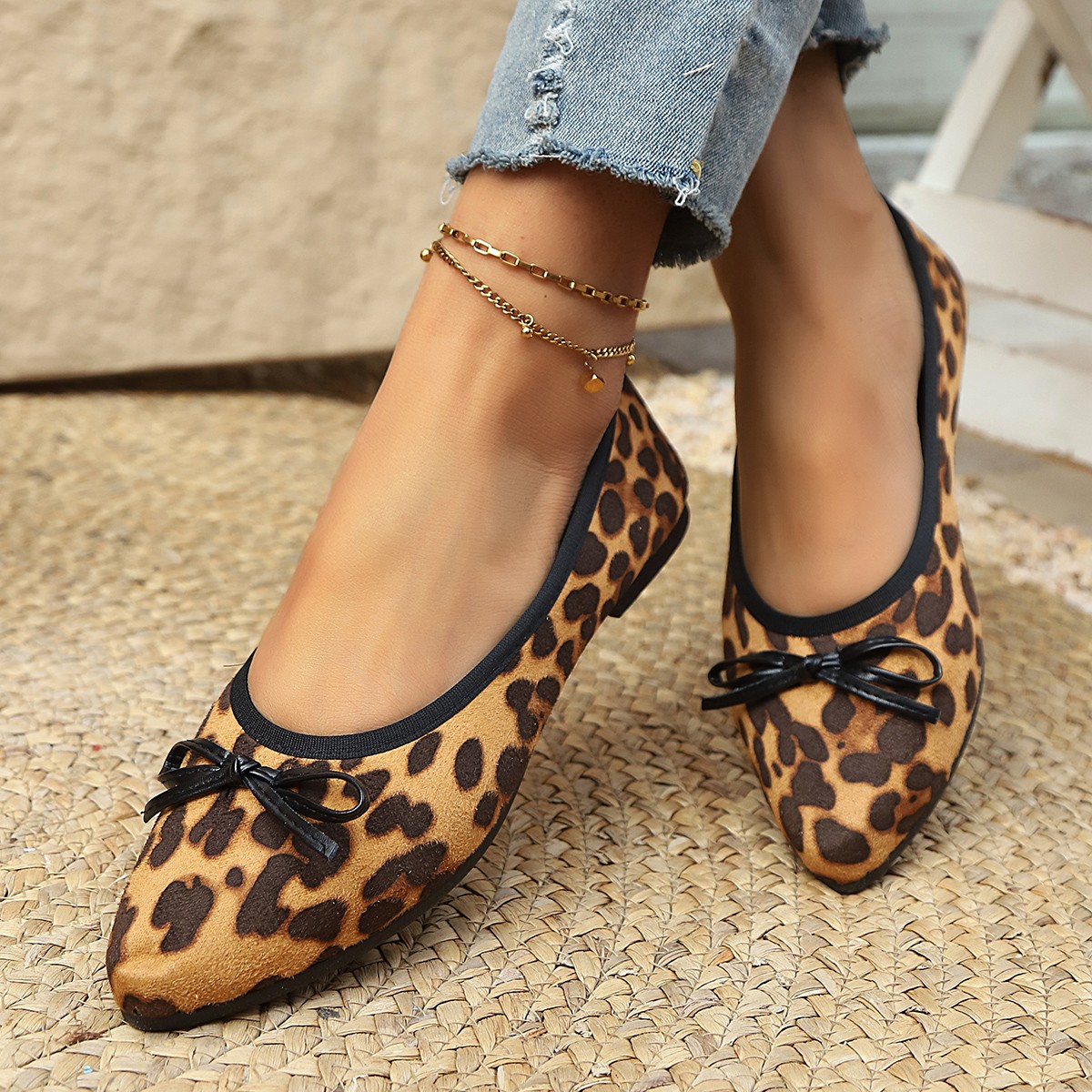 2026 Leopard Flats Women Round - Women'S Shoes Round Toe recension och pris