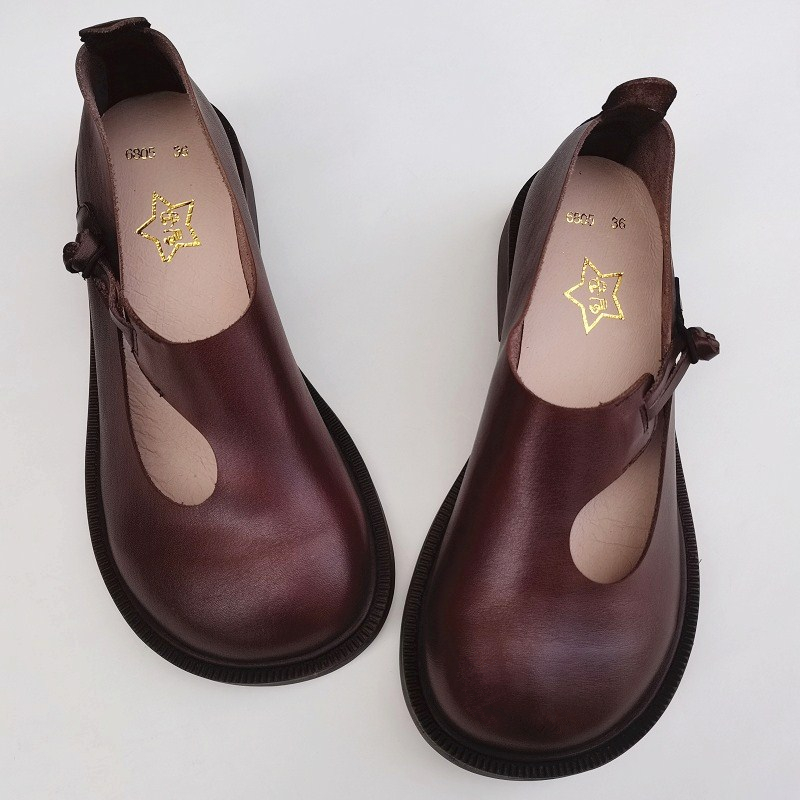 Careaymade-Genuine Leather Big - Women'S Shoes Round Toe recension och pris