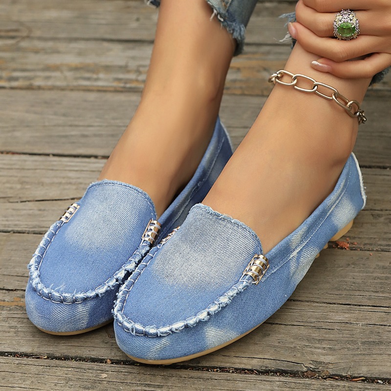 Fashion Light Blue Denim Mocca - Women'S Shoes Round Toe recension och pris