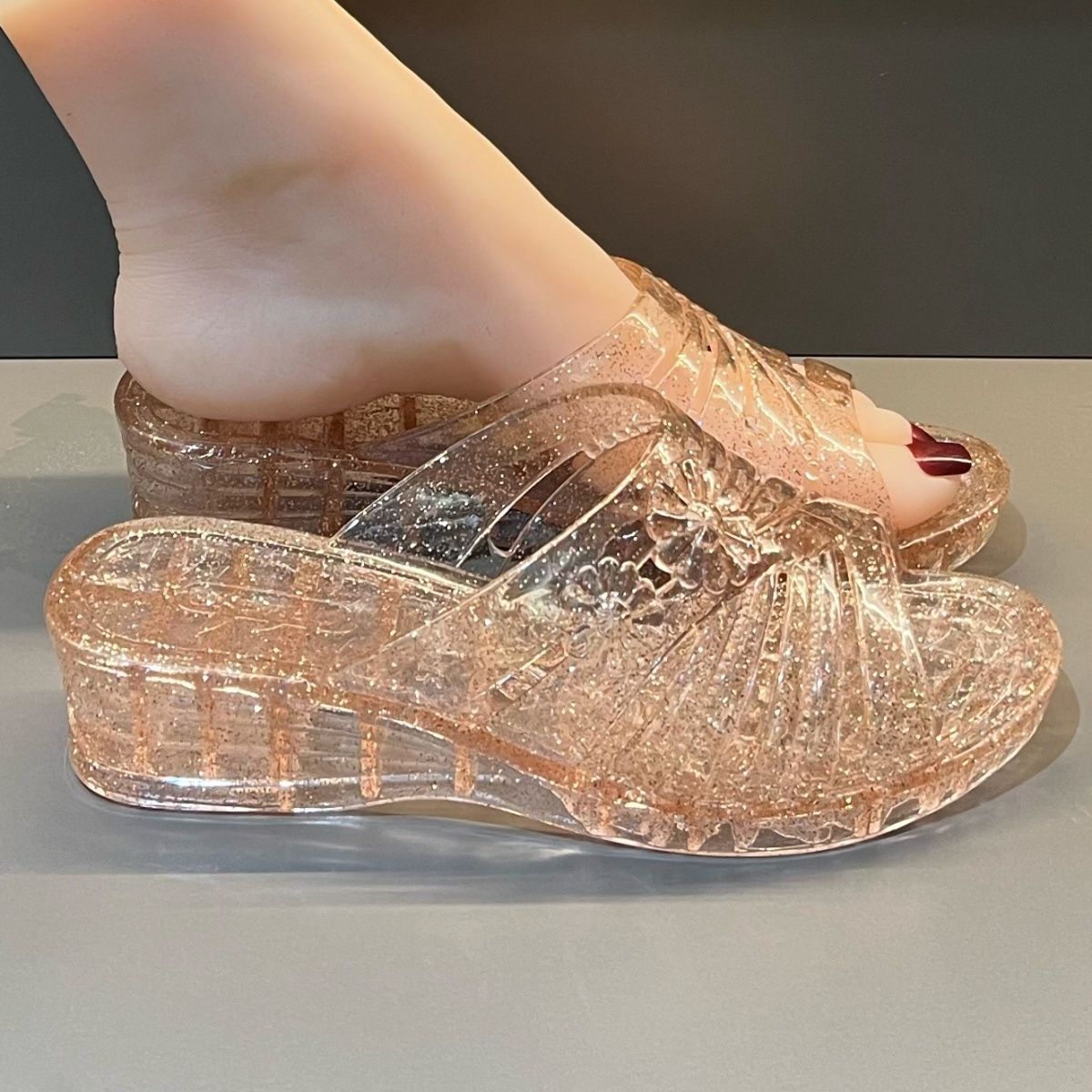 WFashion Purple Glitter Jelly  - Women Shoes Wedges recension och pris