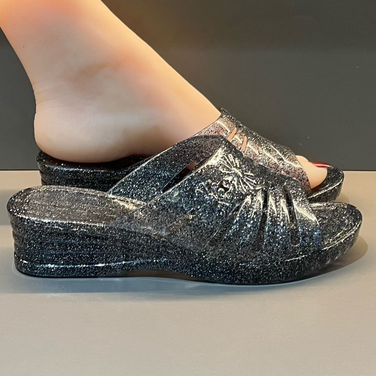 WFashion Purple Glitter Jelly  - Women Shoes Wedges recension och pris